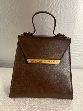 Fred Hayman Chocolate Brown Mini Top-Handle Bag